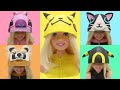 Play Doh POKEMON Pikachu Cartoon Animal Hats - Barbie Styling Head