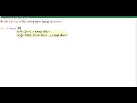 Write a program to print a series in descending order 10 to 1 in python ...