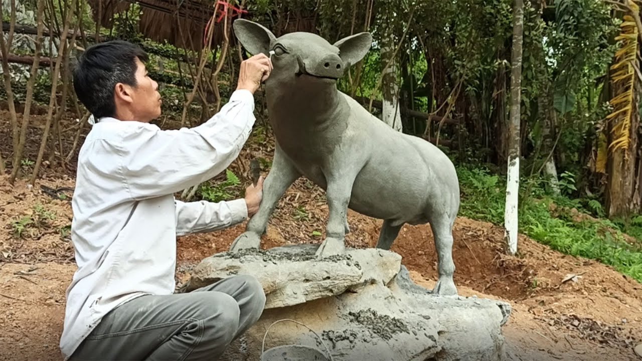 How to design creative statues from cement materials - Amazing work skills