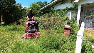 SENIOR CITIZEN was VERY HESITANT to LET ME CUT her  LAWN but NO ONE else WOULD TOUCH IT!