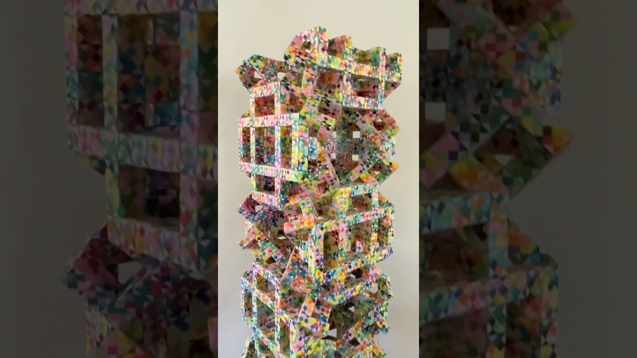 Insane 14000 sheet origami no adhesive paper sculpture original art 