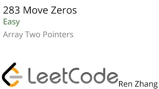 Leetcode 283 Move Zeros