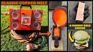 Copper Cable Melt - Nordic Gold Cheese - ASMR Metal Melting - Trash To Treasure - BigStackD Casting