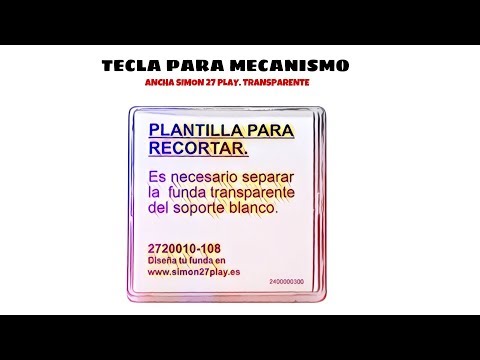 Video de Tecla para mecanismos ancha Simon 27 Play  Transparente