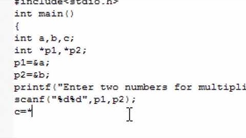 How to multiply two numbers using pointer variable in c language in hindi and english