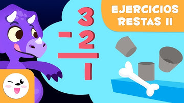Ejercicios de Restas - Aprende a restar con Dinosaurios - Matemáticas para niños