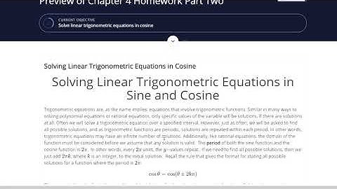 Solve linear trigonometric equations in cosine