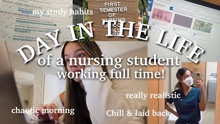 NURSING STUDENT WORKING DAY IN THE LIFE/working full time/nursing school/endotech 🩺💉🧬