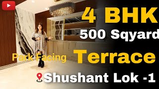 4 BHK Park Facing builder floor in Sushant Lok with and without Terrace / 500 sq yrd /