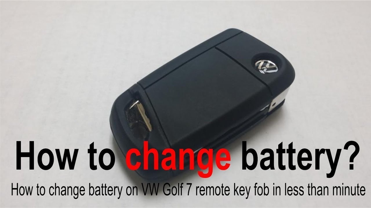 VW Golf mk 7 Volkswagen remote key fob change battery in less than minute -  YouTube
