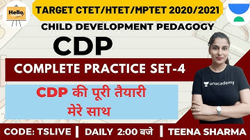 COMPLETE Practice Set-4 | Target CTET/HTET/MPTET 2020/2021 | Teena Sharma