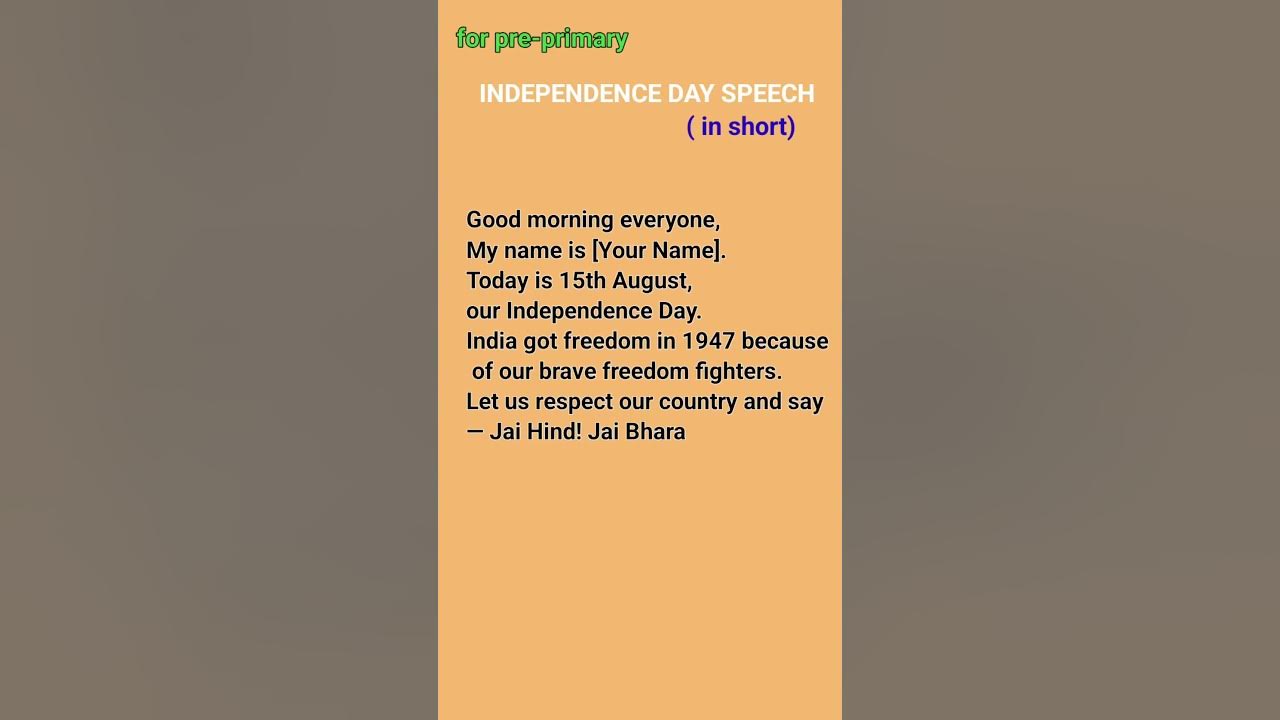 independence day speech short 2025