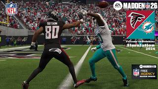 Madden 26 Jahan Dotson Falcons vs Tutu Atwell Miami Dolphins - Updated Roster Sim 2026 Game Play