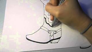 How to draw a Boot and Hat