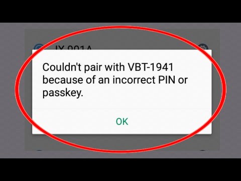 Couldn't Pair With Bluetooth Because Of An Incorrect Pin Or Passkey Problem Solve