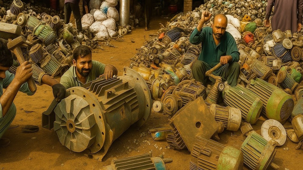 Millions Worth of Copper Recovered from Old Motors | Factory Recycling Process