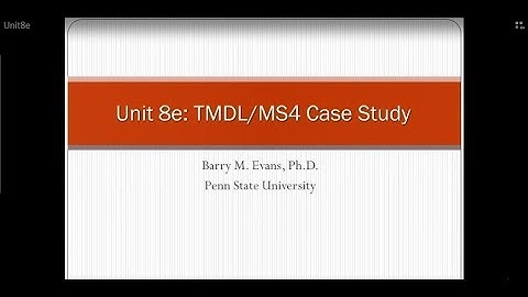 MapShed Unit 8e: Use BMP Editor in TMDL/MS4 Case Study