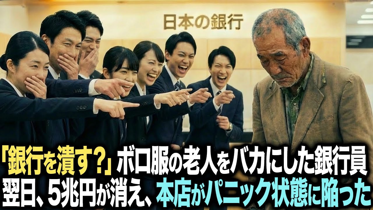 「銀行を潰す？お好きにどうぞw」ボロボロの服を着た老人を嘲笑したエリート銀行員。翌日､5兆円移動で銀行幹部たちが阿鼻叫喚のパニック状態に陥った