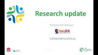 2025 Research Update - Prof Kim Delbaere