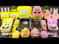 Spongebob vs Patrickstar Slime Mixing Makeup,Parts, Glitter Into Slime! Satisfying Slime Video#ASMR