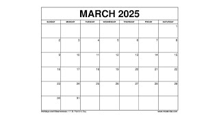 Free March 2025 Calendar Printable Templates with Holidays - VL Calendar
