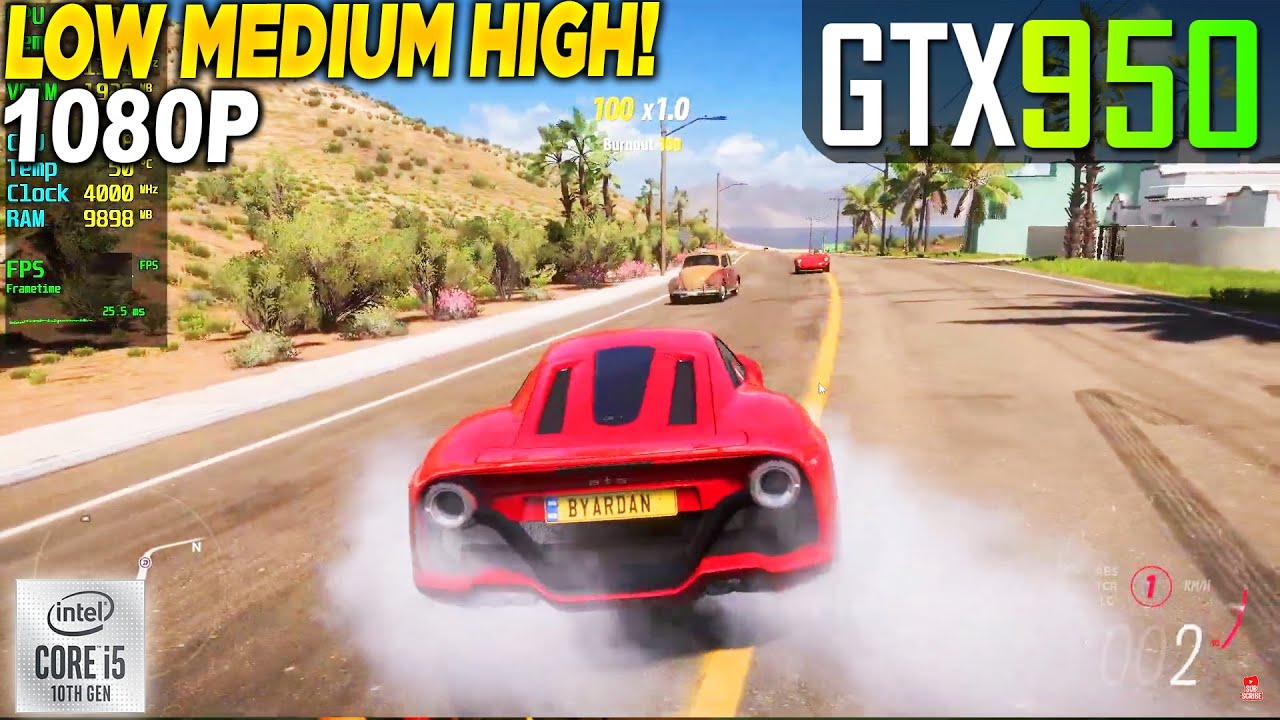 Forza Horizon 5 GTX 950 - 1080p Low, Medium, High,