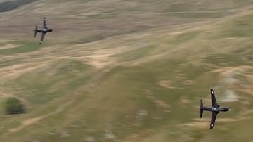 Low level RAF Hawks in formation! Mach Loop Wales