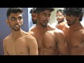 Backstage College Students Muscle Pump Jean Model Show Backstage Bodybuilders