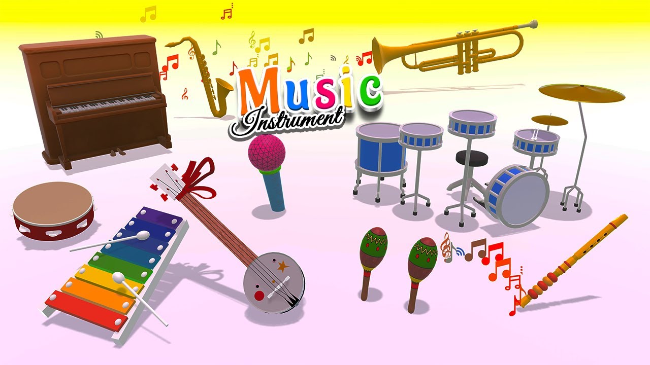 3d Musical Instruments Set Classic Guitar Tambourin Xylophone Cymbal  Accordion Trumpet Bass Drum Lyre Orchestra Songs Music Melody Symphony Ux  Ul Icons Web Design Elements 3d Rendering Illustration Stock Photo -  Download