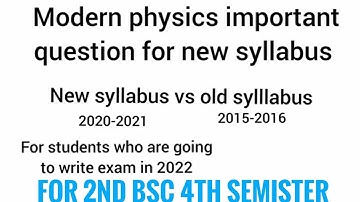 4sem Physics important questions Unit Wise paper 5 modern physics Unit Wise 4semegree exams 2022