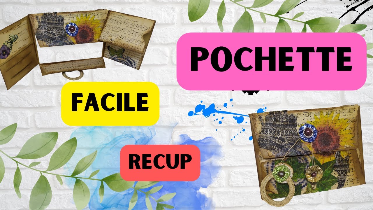 TUTO POCHETTE FACILE  MODULABLE pour vos envois vos ALBUM et JUNK et une fermeture originale!!