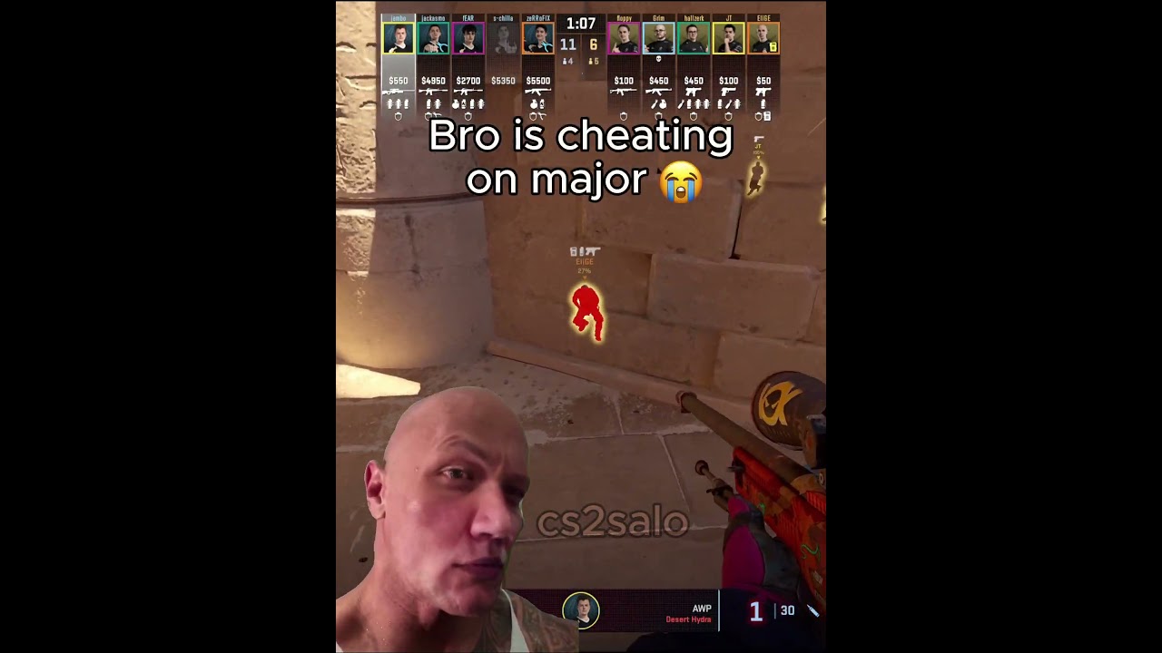 Jambo cheating on major | CS2 cheaters | VAC moment by PassionUA player