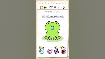 brain test level 64 help this frog 🐸 fly