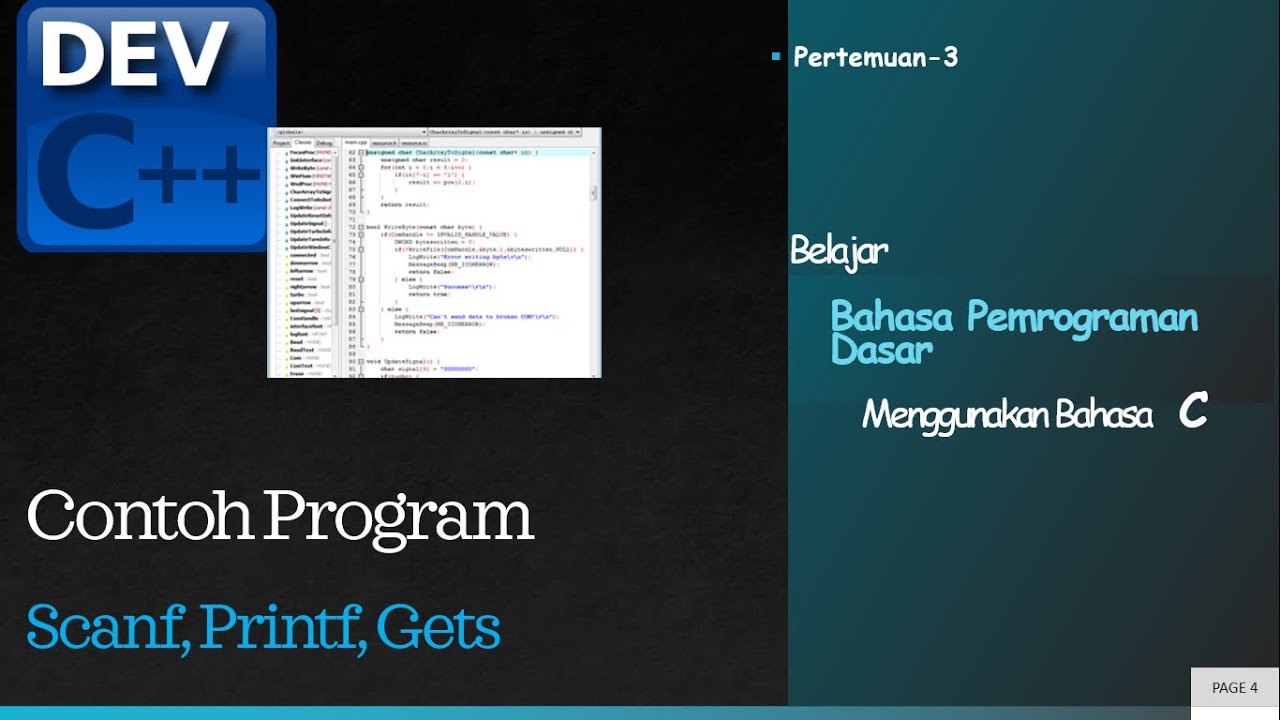 Contoh Program Scanf, Printf,Gets pada Bahasa C(Masukan Dan Keluaran ...