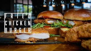 Fried Chicken Burger Kochen Im Tal