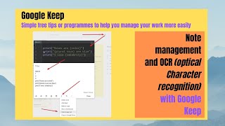 Google Keep Optical Character Recognition & Note Management