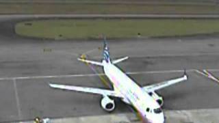 Copa Airlines Embraer 190 airplane lightning strike at the gate blowing off a hubcap