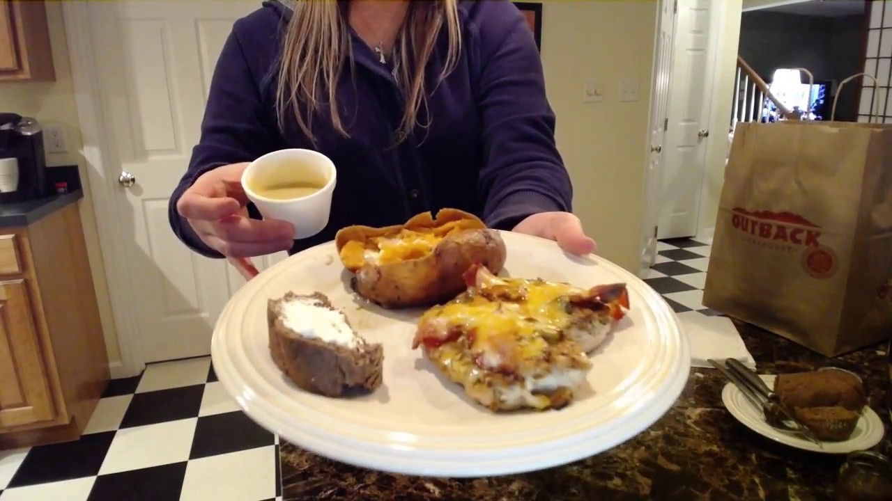 Eating Outback - Alice Springs Chicken With A Sweet Potato And Outback Bread!