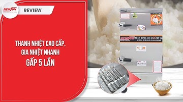 Tủ nấu cơm 10 khay dùng điện inox 201: thanh nhiệt chất lượng cao, bền bỉ
