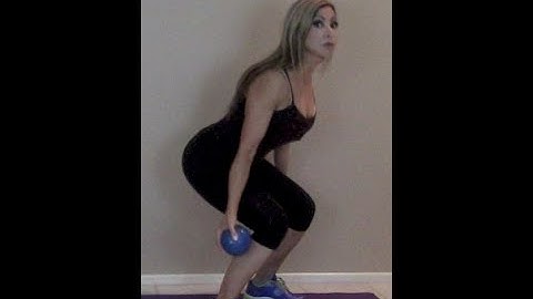 Squats, biceps curl, overhead press combo