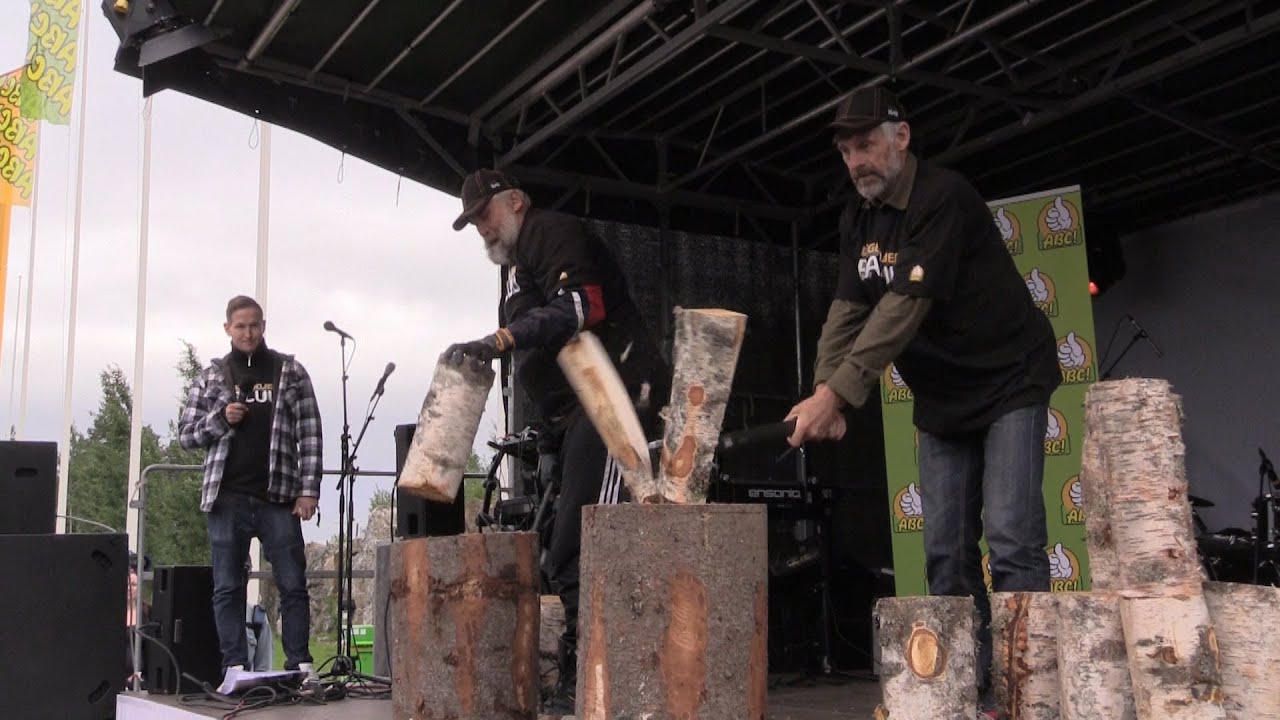 Juha ja Wassberg halonhakkuu Heinola 2014