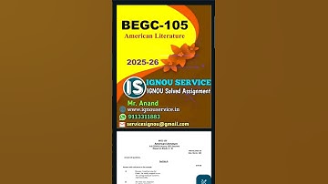 BEGC-105 Solved Assignment 2025-26 #ignou #ignousolvedassignment #ignou2026 #ignouhelp #ignouservice