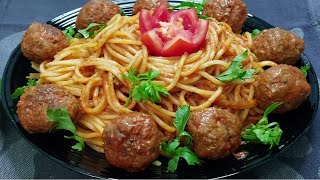 أسرع وألذ غدا مكرونه بكرات اللحم/ سريع التحضير للغدا (meat balls)