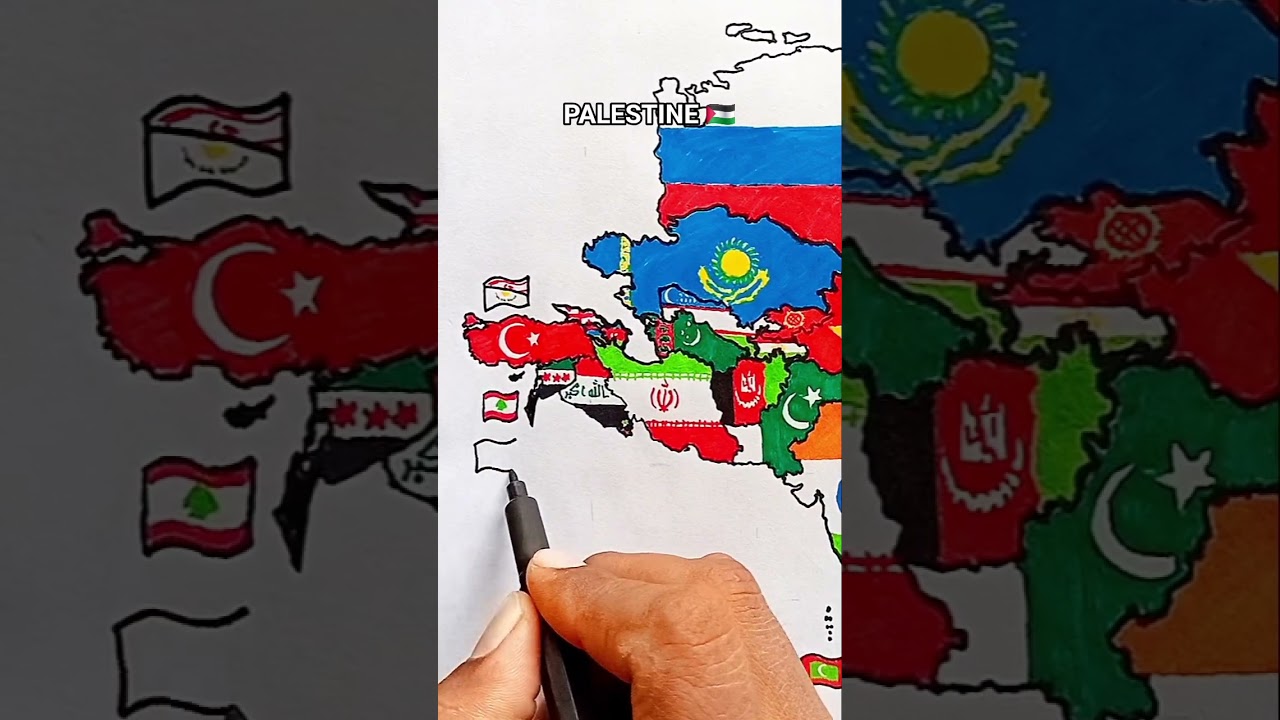 Draw Flag Map of Palestine 🇵🇸 | Pray for Palestine 