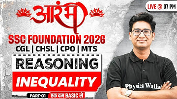 SSC Foundation Reasoning 2026 | Inequality Reasoning | SSC CGL, CHSL, CPO, MTS | By Jitin Sir