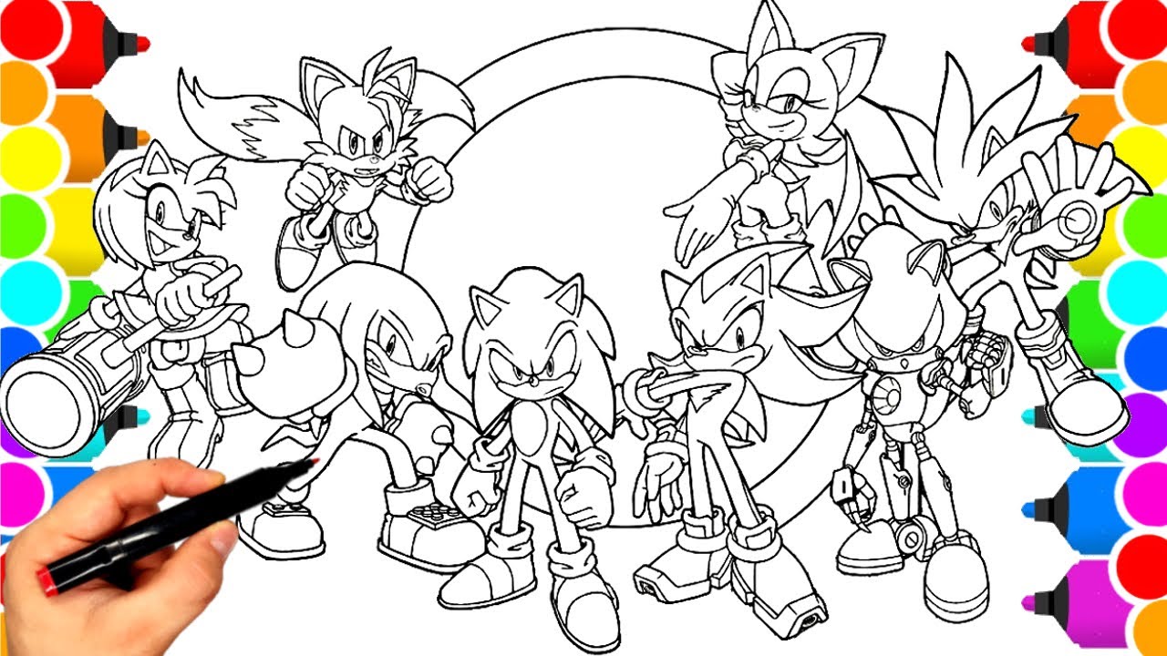 Sonic Coloring Pages NEW Sonic Team Sonic in the movie 3 Tails ...