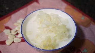 雪耳南北杏糖水 - 養顏甜品  White Fungus in Apricot Kernel Milk (Popular dessert in Hong Kong)