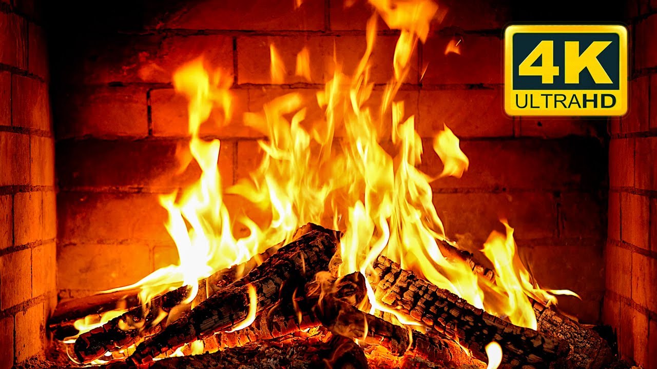 🔥 Cozy Fireplace 4K (12 HOURS). Fireplace with Crackling Fire Sounds. Crackling Fireplace 4K