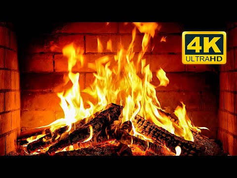 Cozy Fireplace 4K . Fireplace With Crackling Fire Sounds. Fireplace Burning 4K