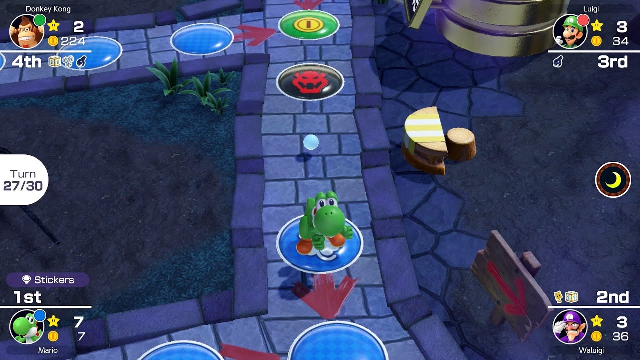 Mario Party Superstars #1069 Horror Land Yoshi vs Luigi vs Waluigi vs Donkey Kong